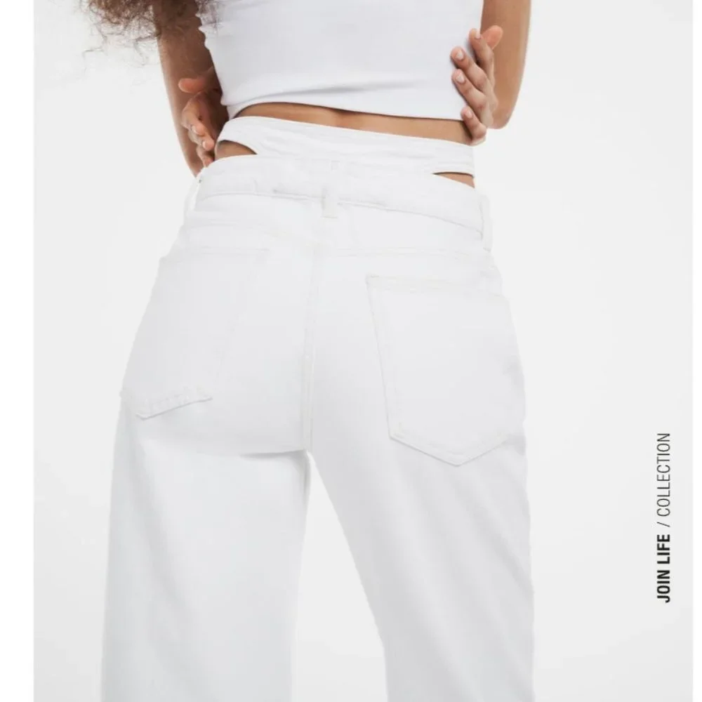 Zara LOW-RISE BAGGY JEANS White Size 34/6 - Picture 5 of 14
